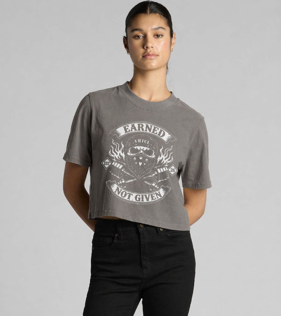 Women's heavy MCC cropped tee